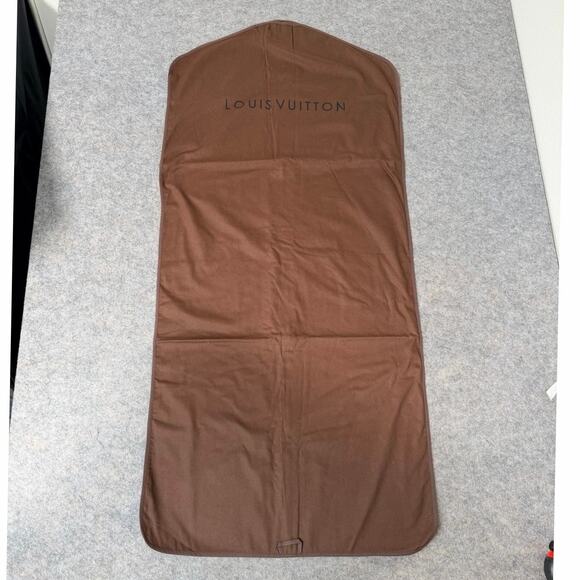 Authentic Louis Vuitton LV Brown Garment Bag Hanging Zip Up Long 23"x51" - Picture 1 of 9